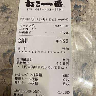 実際訪問したユーザーが直接撮影して投稿した西条下見たこ焼きたこ一番 ゆめタウン学園店の写真