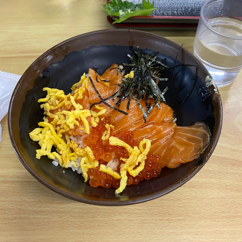 ユーザーが投稿したサーモンイクラ丼の写真 - 実際訪問したユーザーが直接撮影して投稿した堅田回転寿司海鮮寿司 とれとれ市場の写真