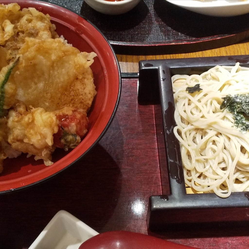 ユーザーが投稿した信州天丼セットの写真 - 実際訪問したユーザーが直接撮影して投稿した大井そば花旬庵 大井町店の写真