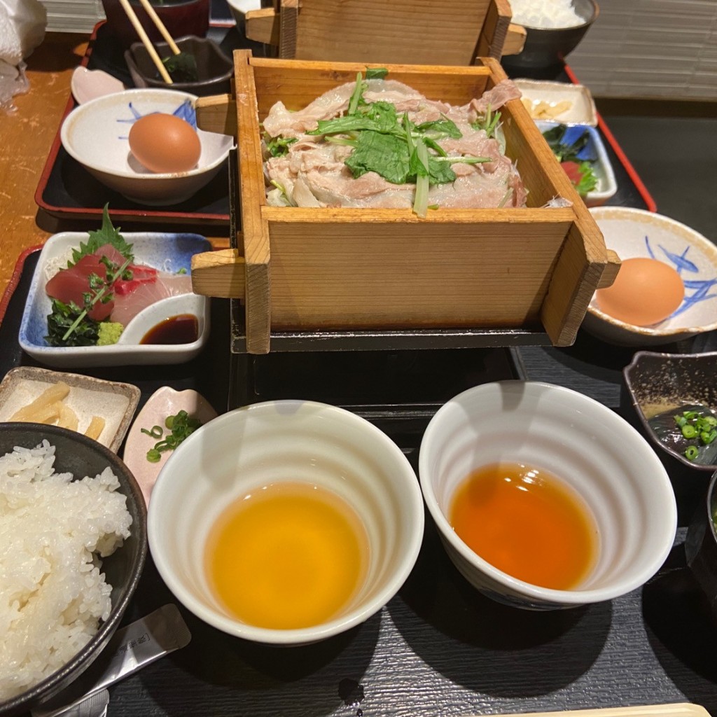ユーザーが投稿したぶどう豚せいろ御膳の写真 - 実際訪問したユーザーが直接撮影して投稿した渋谷郷土料理宮崎料理 万作 渋谷ヒカリエ店の写真