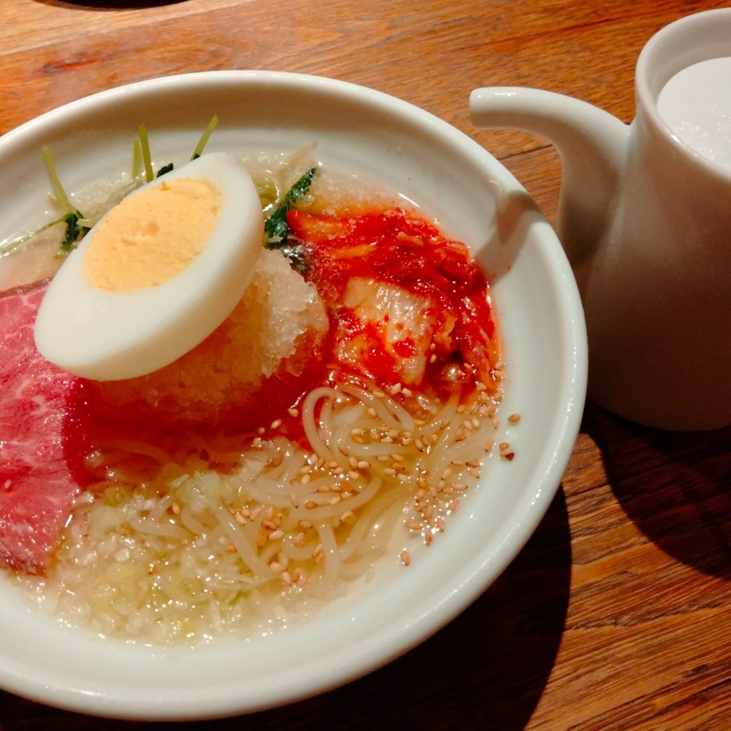 ユーザーが投稿したランチミニ冷麺の写真 - 実際訪問したユーザーが直接撮影して投稿した一番町焼肉熟成焼肉 肉源 仙台店の写真