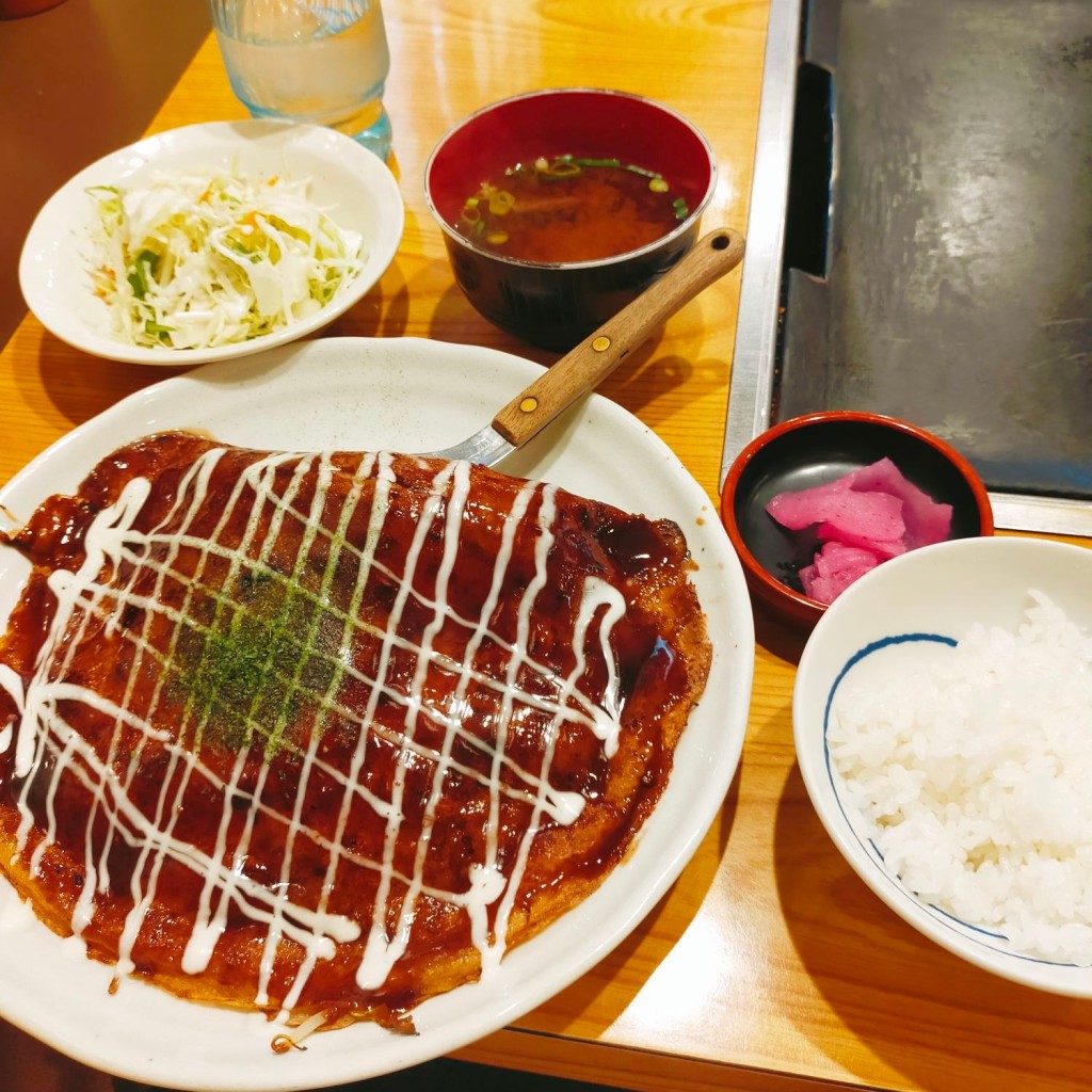 ユーザーが投稿した洋食焼きランチの写真 - 実際訪問したユーザーが直接撮影して投稿した明大寺町お好み焼きこなもん屋の写真