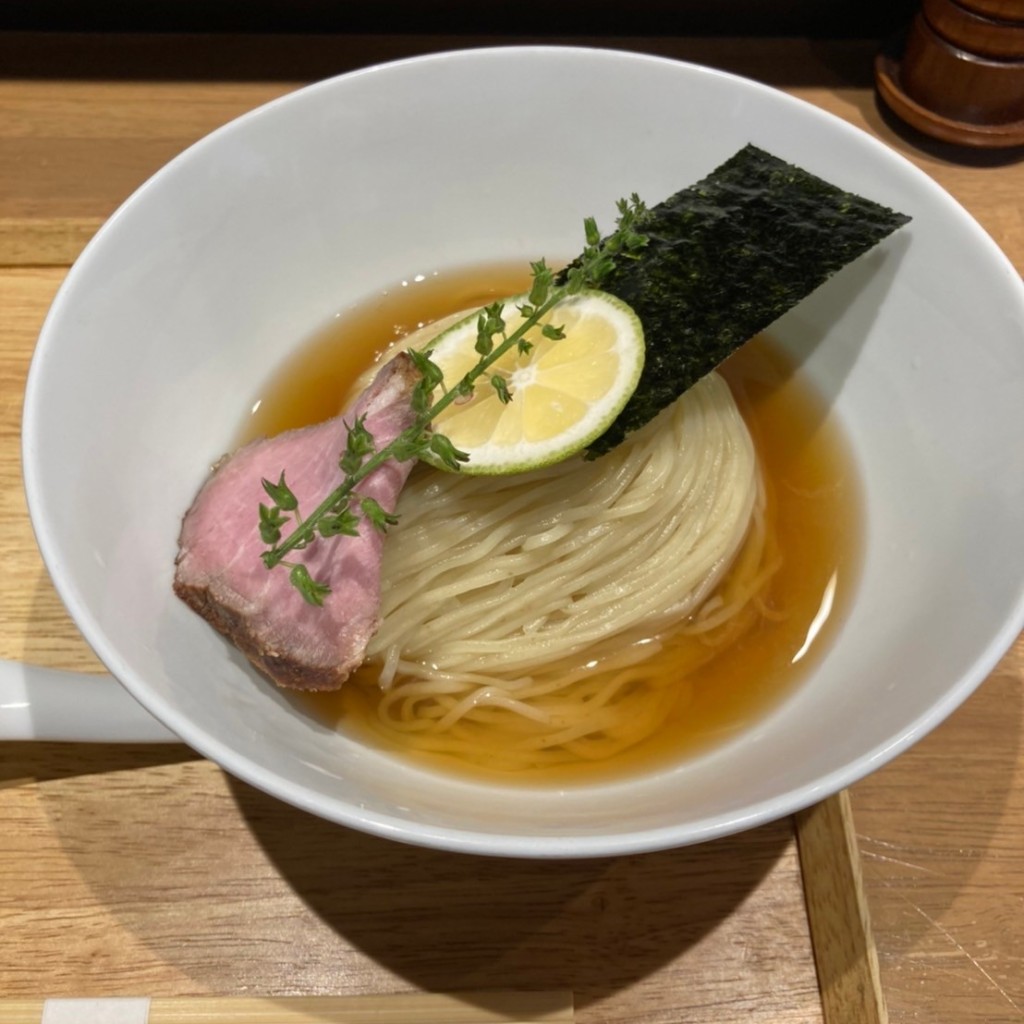 ユーザーが投稿した鰹昆布水つけ麺醤油の写真 - 実際訪問したユーザーが直接撮影して投稿した本町ラーメン / つけ麺らぁ麺や 嶋の写真