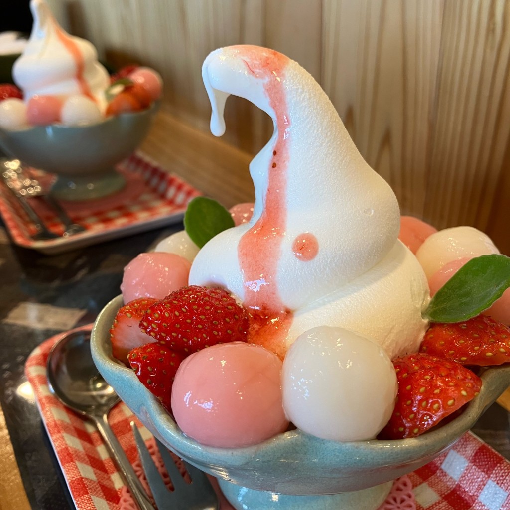ユーザーが投稿したイチゴのクリームあんみつ、イチゴジュースの写真 - 実際訪問したユーザーが直接撮影して投稿した枝川カフェいちごカフェの写真