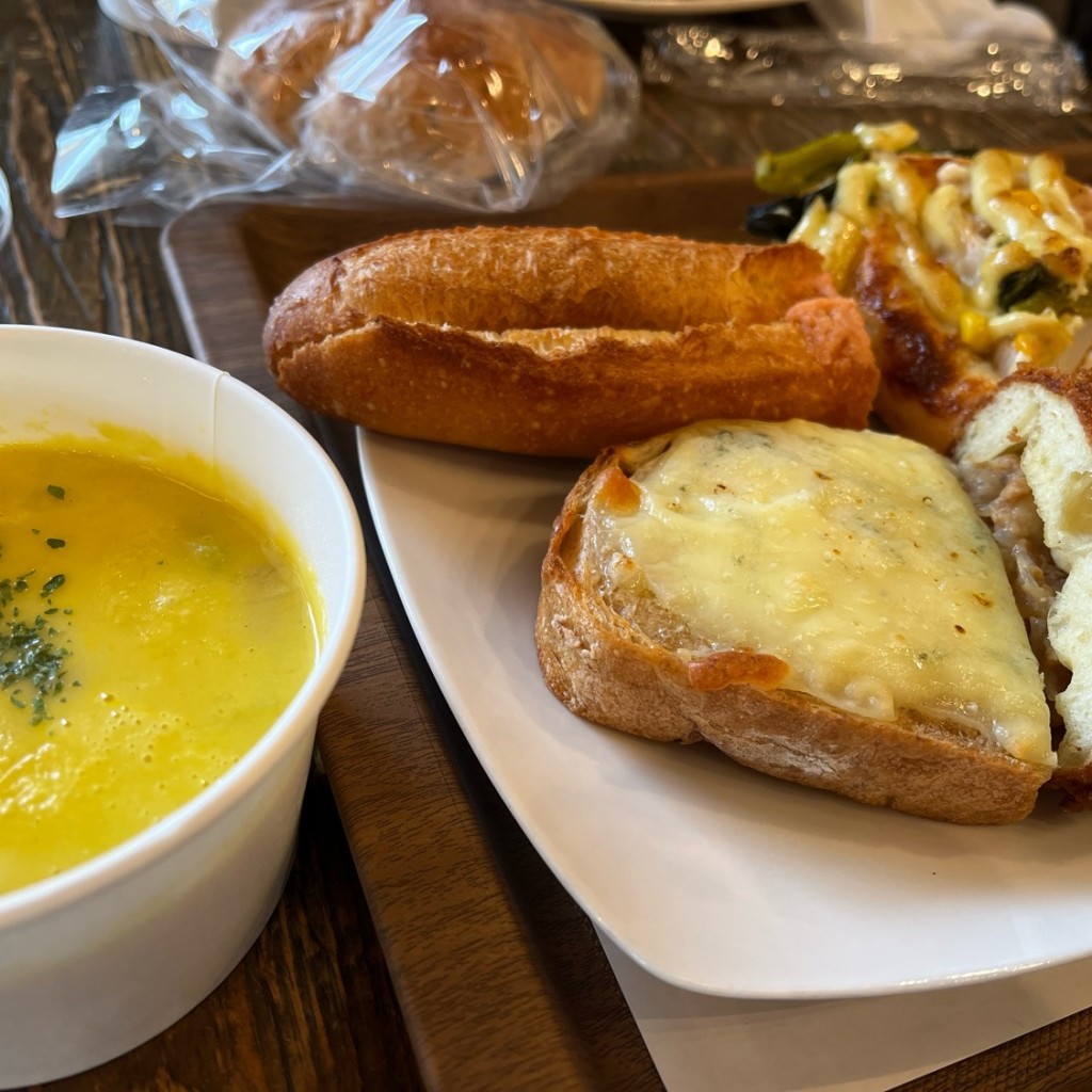 ユーザーが投稿した本日のスープの写真 - 実際訪問したユーザーが直接撮影して投稿した大谷町カフェサニーサイド 夙川グリーンプレイス店の写真