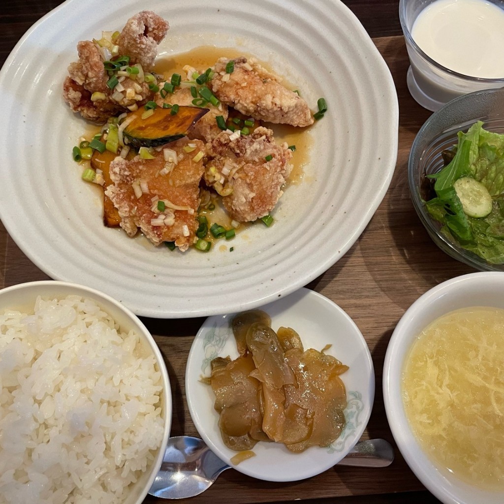 ユーザーが投稿した油淋鶏定食の写真 - 実際訪問したユーザーが直接撮影して投稿した蓮潟中華料理風蓮の写真