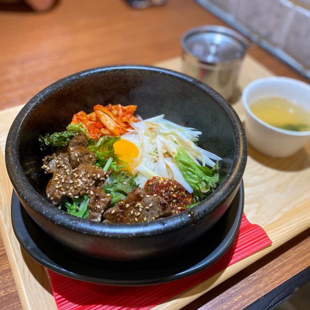 ユーザーが投稿した牛カルビ焼肉石焼の写真 - 実際訪問したユーザーが直接撮影して投稿した難波韓国料理コリアンキッチン・シジャン (Korean Kitchen Shijan) なんばシティ本館店の写真