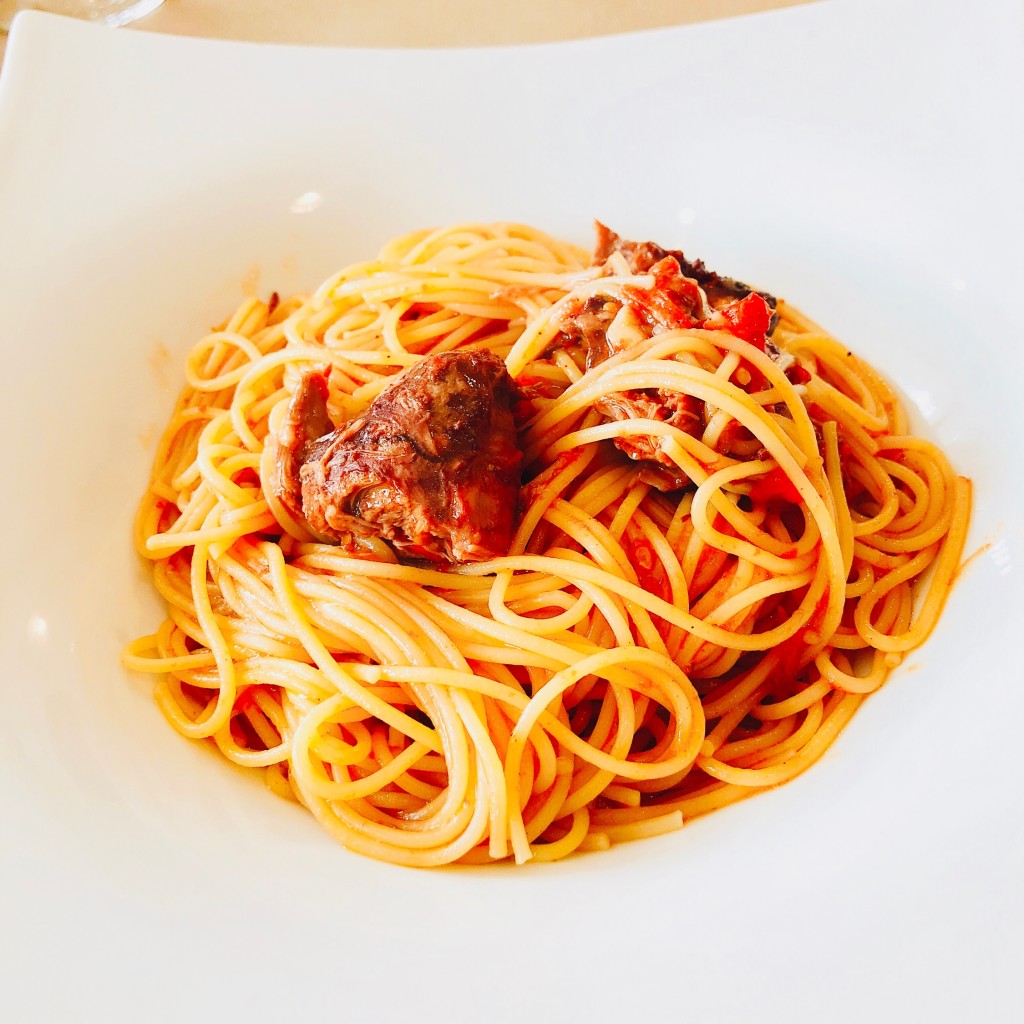 ユーザーが投稿したパスタ〜肉の赤ワイン煮込みソースの写真 - 実際訪問したユーザーが直接撮影して投稿した本通イタリアンANTICA OSTERIA DELLALBAの写真