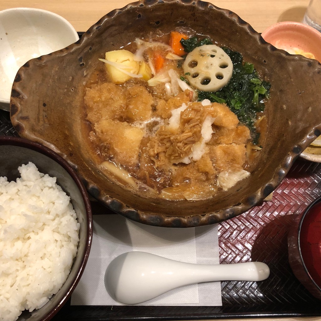 ユーザーが投稿した[定食]チキンかあさん煮の写真 - 実際訪問したユーザーが直接撮影して投稿した文京町定食屋大戸屋 けやきウォーク前橋店の写真