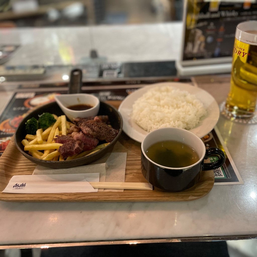 ユーザーが投稿したステーキの写真 - 実際訪問したユーザーが直接撮影して投稿した西中島カフェビーダブリュー ステーション 地下鉄新大阪店の写真